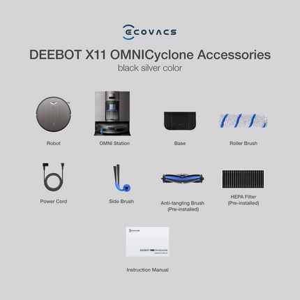 [New] ECOVACS DEEBOT X11 OmniCyclone Floor Washing Robot Vacuum