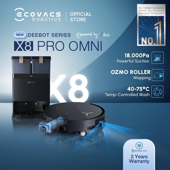 [2025 NEW] ECOVACS DEEBOT X8 PRO OMNI FLOOR WASHING ROBOT VACUUM