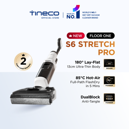 Tineco Floor One S6 Stretch Pro/ Lite Smart Lay-Flat Washer Wet Dry Vacuum Cleaner