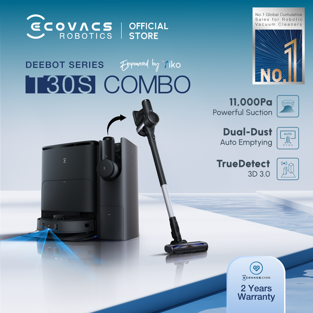 ECOVACS DEEBOT T30S COMBO ROBOT + STICK VACUUM