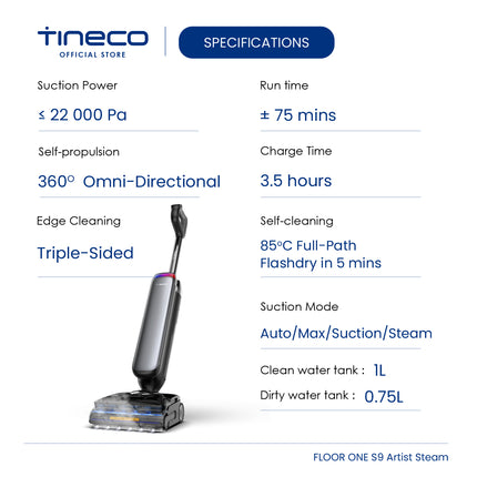 Tineco Floor One S9 Artist Steam Smart Floor Washer Vacuum Cleaner