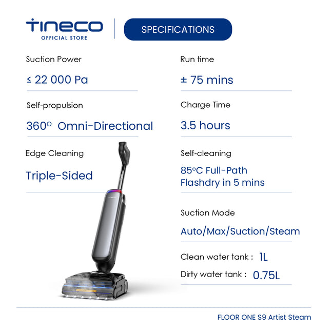 Tineco Floor One S9 Artist Steam Smart Floor Washer Vacuum Cleaner