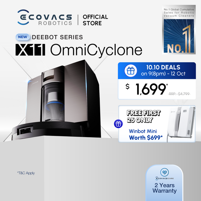 [New] ECOVACS DEEBOT X11 OmniCyclone Floor Washing Robot Vacuum
