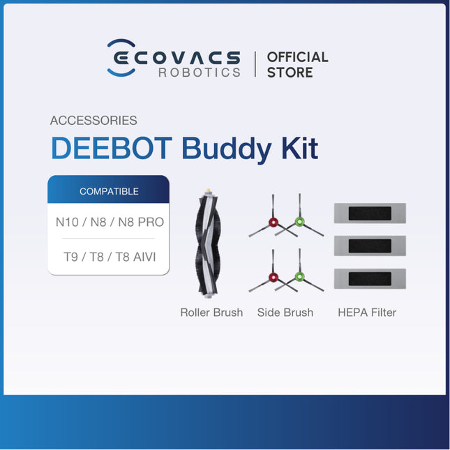 ECOVACS ACCESSORIES KIT, MOP CLOTH, AIR FRESHENER, WATER TANK, & DUSTBAG | N10/T9/T8 FAM/N8 PLUS/U2 PRO