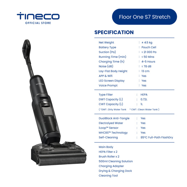 Tineco Floor One S7 Stretch Smart Floor Washer Vacuum Cleaner