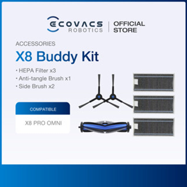 ECOVACS DEEBOT X8 PRO OMNI - ACCESSORIES KIT, ROLLER MOP, ROLLER BRUSH & DUSTBAG