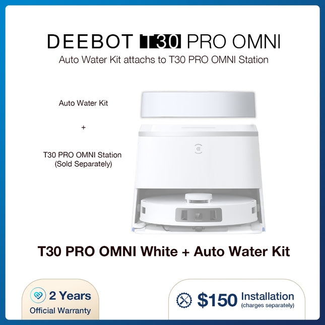 ECOVACS DEEBOT T30 PRO OMNI AUTO WATER KIT | AUTO CLEAN WATER AND DETERGENT REFILLING | AUTO DIRTY WATER DISPOSAL