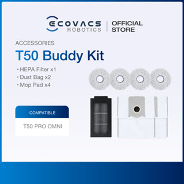 ECOVACS DEEBOT T50 PRO OMNI - ACCESSORIES KIT, MOP CLOTH & DUSTBAG